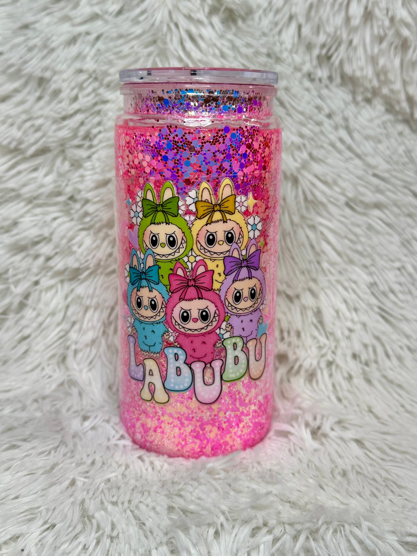 Pink Glitter Labubu 20 oz