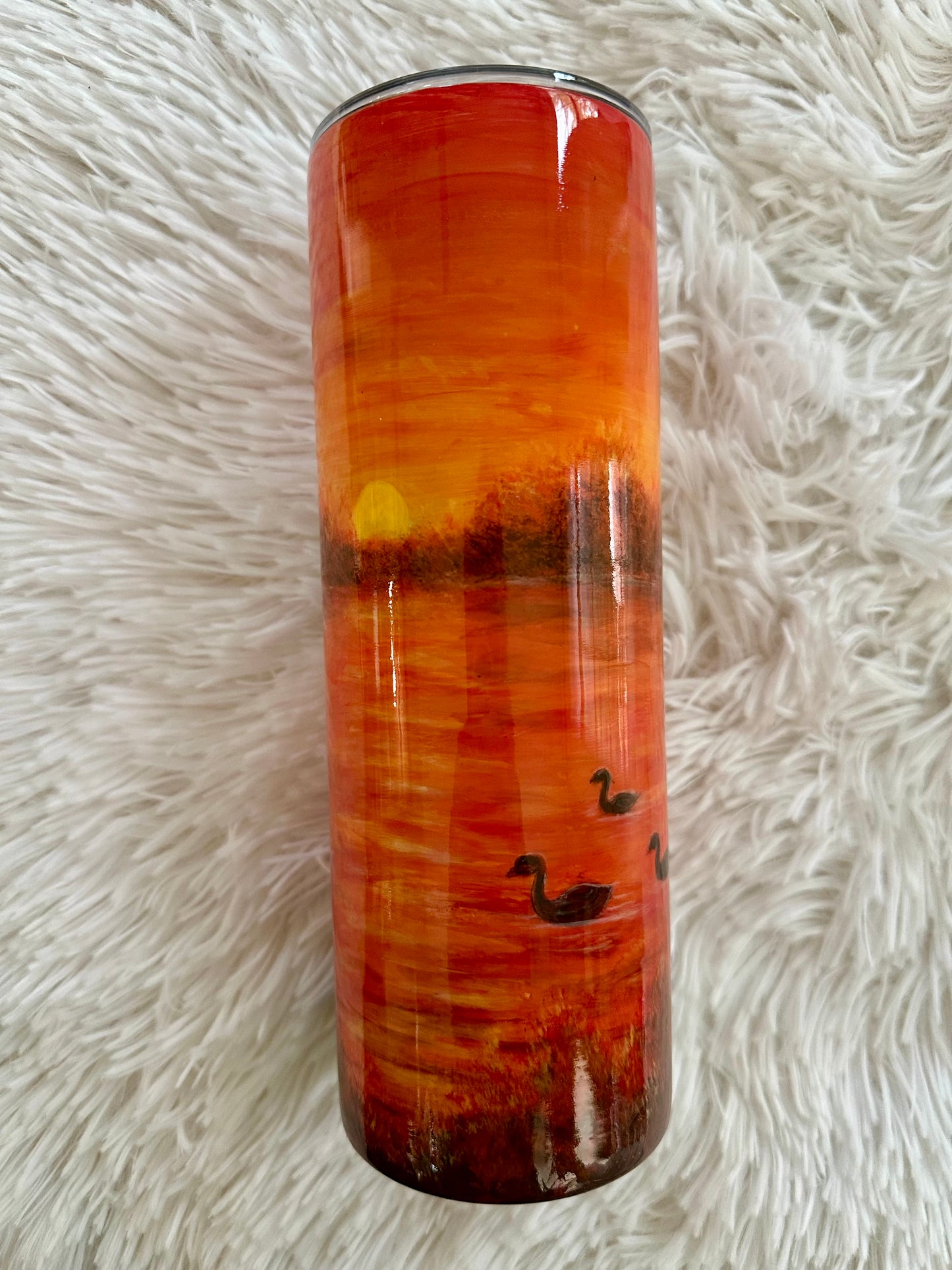 “Sunset Lake” (Hand Painted 20 oz Tumbler)