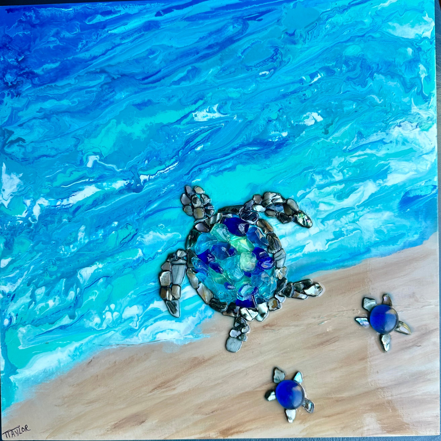 Turtle Tide (Hand painted ocean 3D Turtles)