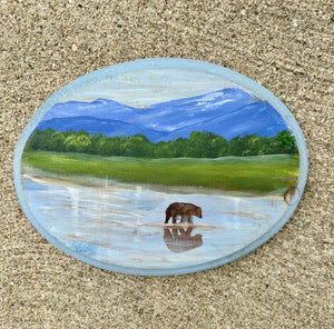 Bear Stream on wood