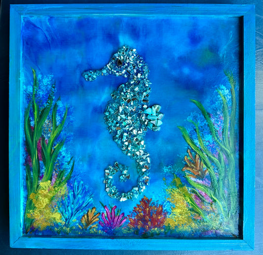 Seahorse Sanctuary (Hand  painted with 3D Seahorse