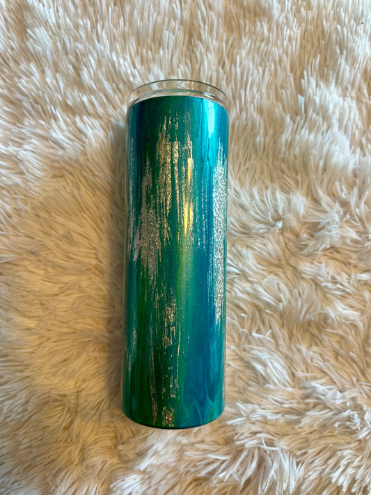Teal/Silver/Blue Tumbler