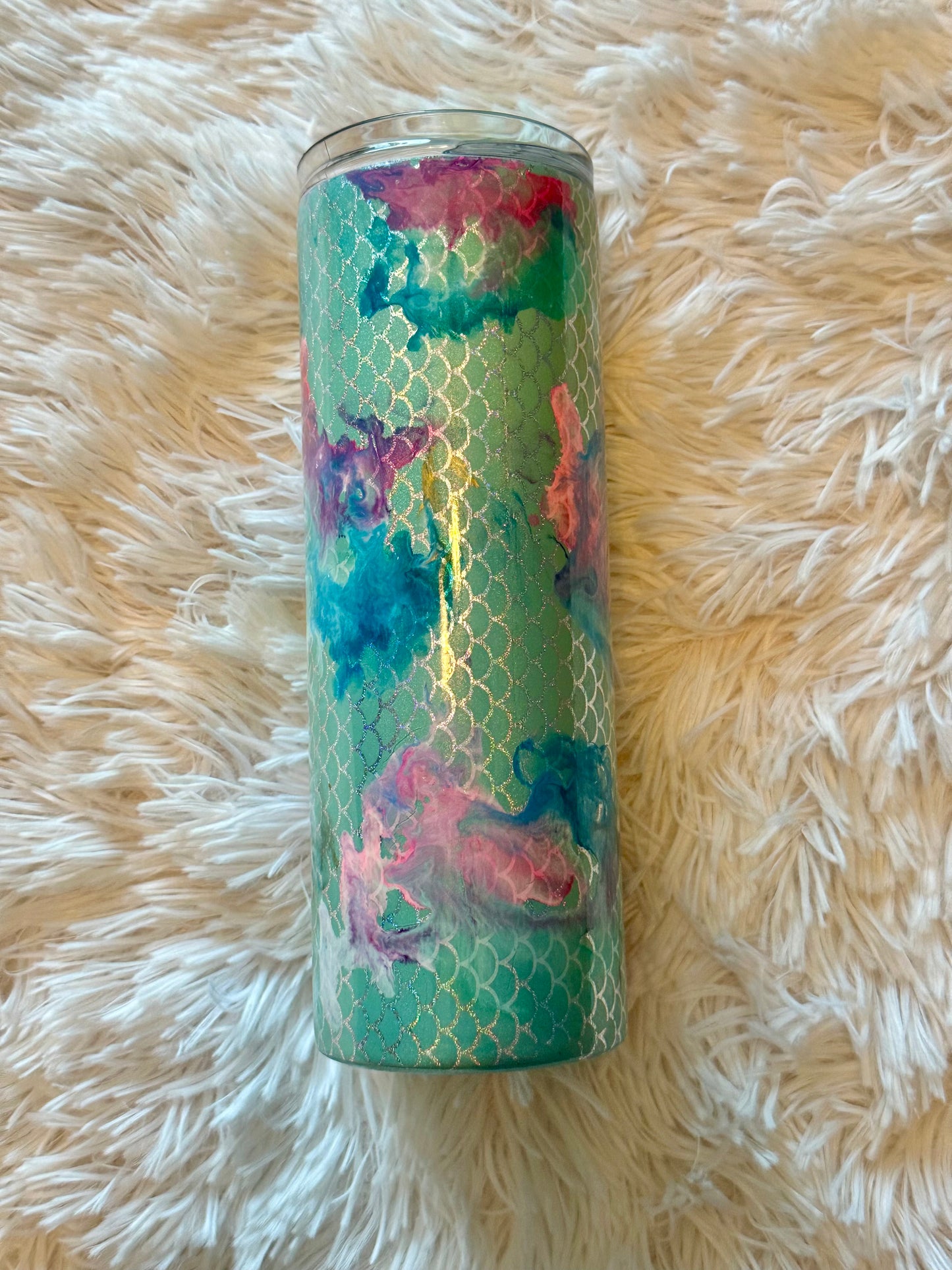 Mermaid Foil/ink swirl Tumbler
