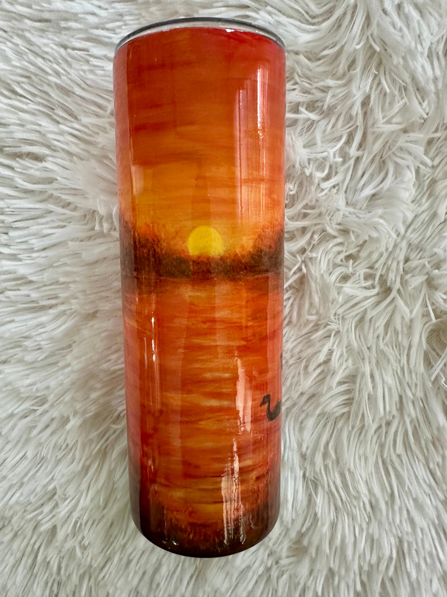 “Sunset Lake” (Hand Painted 20 oz Tumbler)