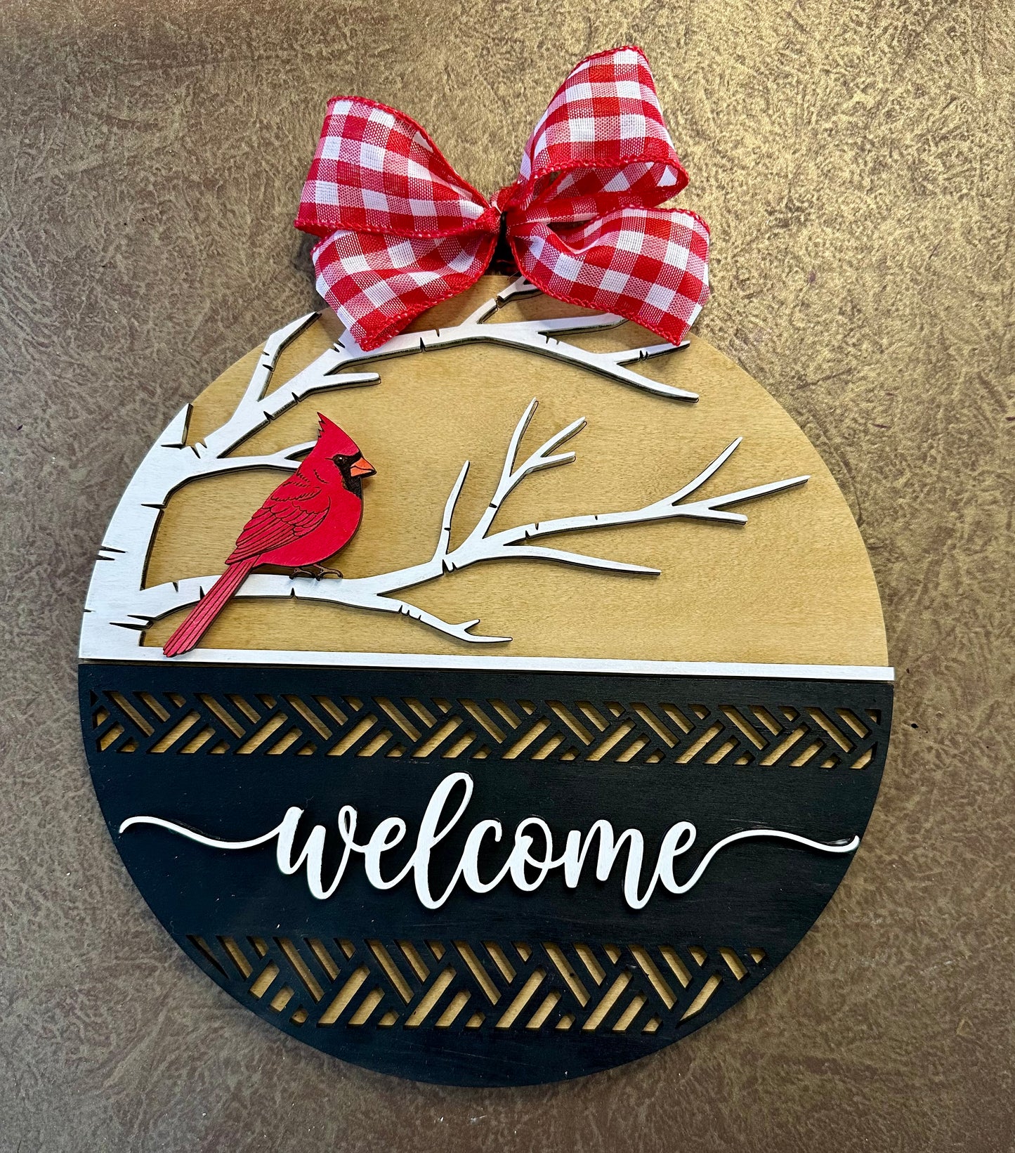 Cardinal 3D Welcome Sign/Door Hanger