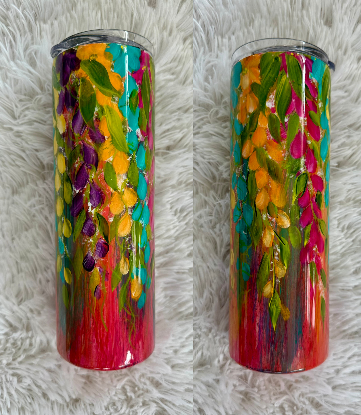 “Verdant Cascade” (Hand Painted Tumbler)