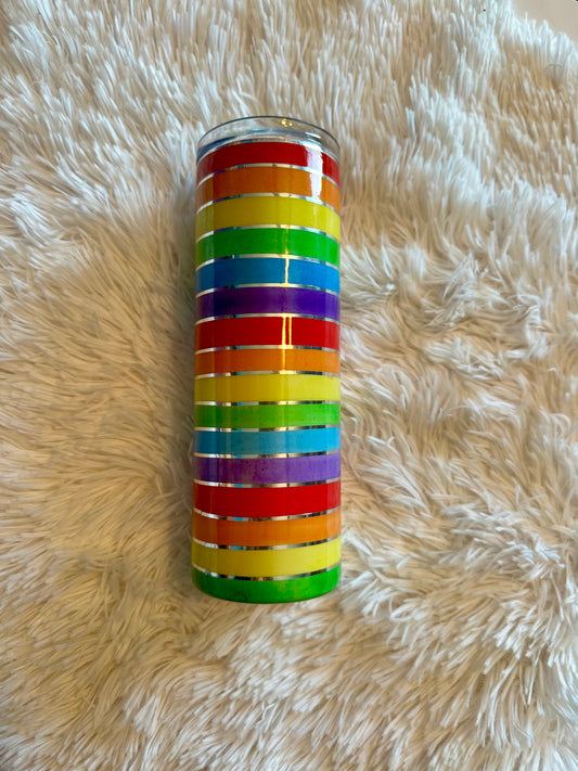 Colorful pinstriped Tumbler