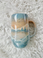 Hand Painted Winter Wonderland Steel Mug