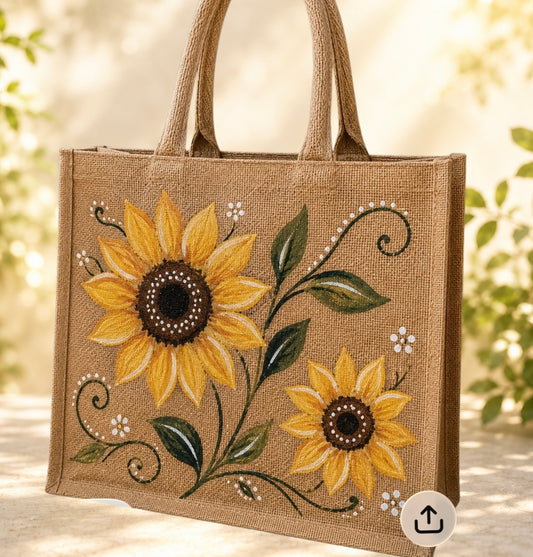 Oct. 22nd Sunflower Burlap Bag Class (design is pre-traced)