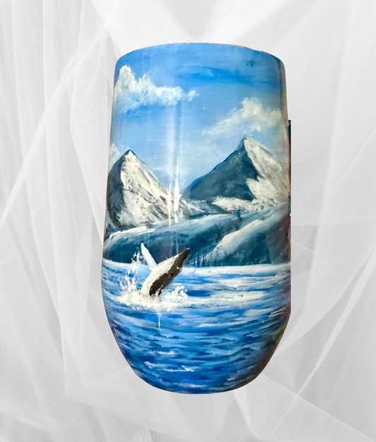 Hand painted Alaska Whale watching